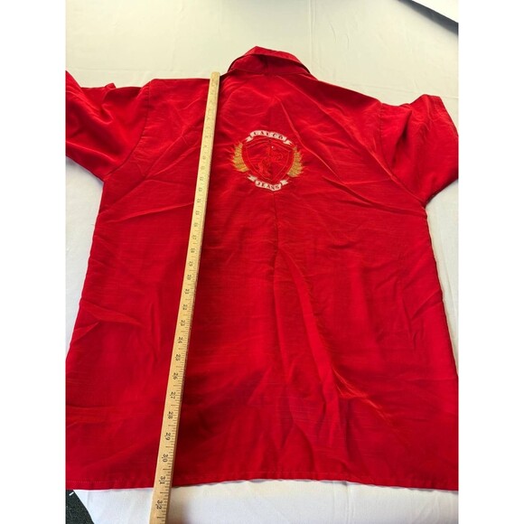 Cuaco Jeans Shirt Mens Size XL Red Button Up Short Sleeve Embroidered Casual - Picture 7 of 8